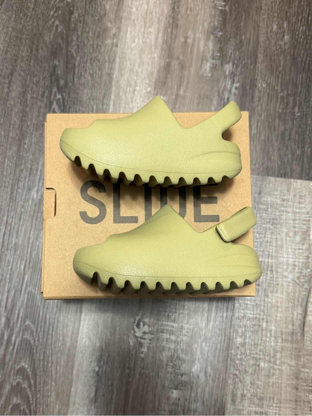 adidas Kids Slide Sandals in Olive